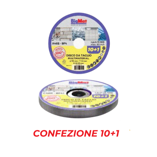 DISCO MULTIMATERIAL MM.115X1,6X22,23 PZ.10+1 OMAGGIO "BIGMAT"