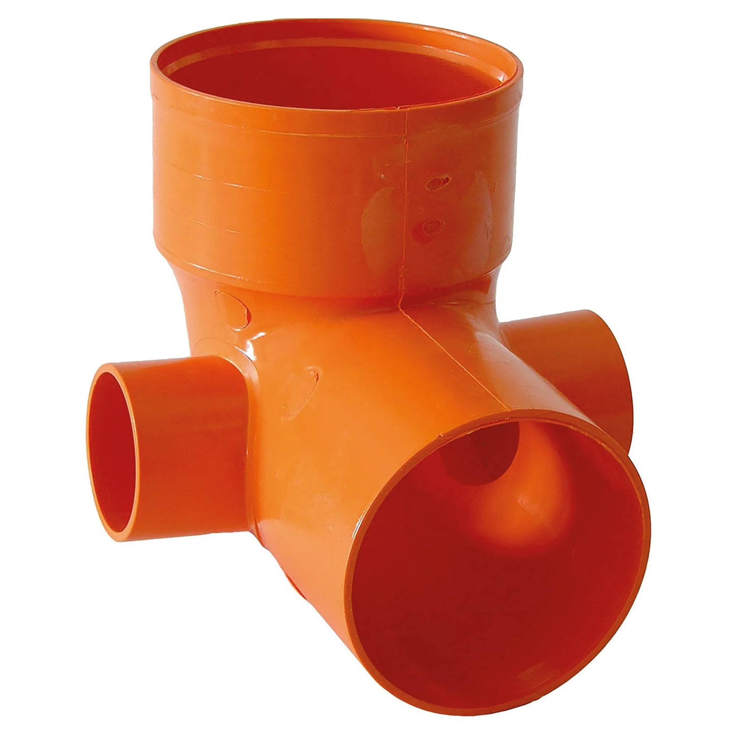 CURVA PVC ROSSO WC DOPPIO ATTACCO MM.100X50X50