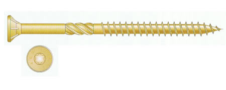 VITE PER LEGNO GIALLA TORX 10X400 FILETTO PARZIALE