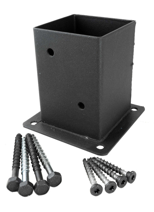 PORTAPILASTRO CON KIT FISSAGGIO ANTRACITE MM.101X101